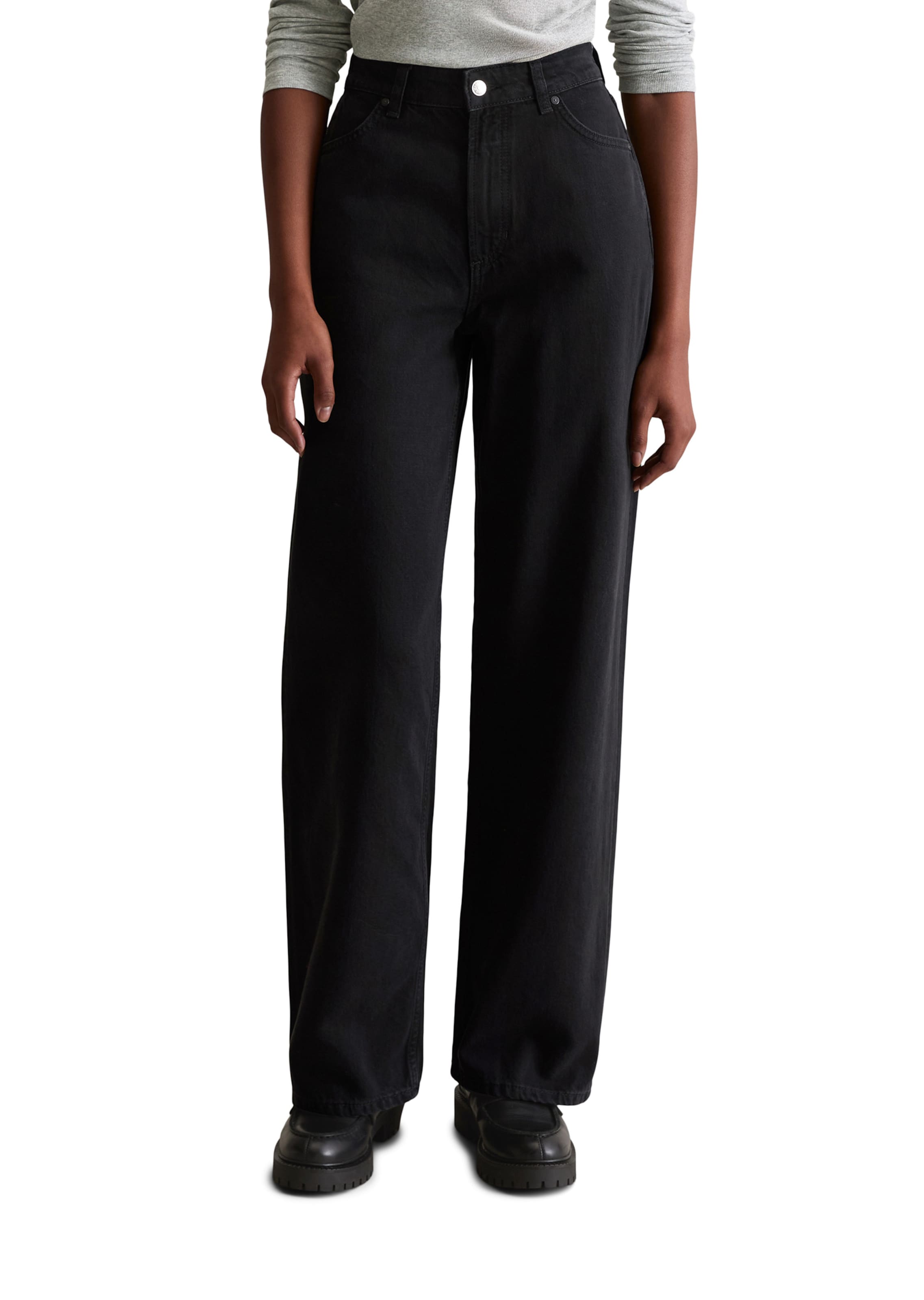 Wide Leg Jean 'Tomma' Marc O'Polo DENIM en noir : devant