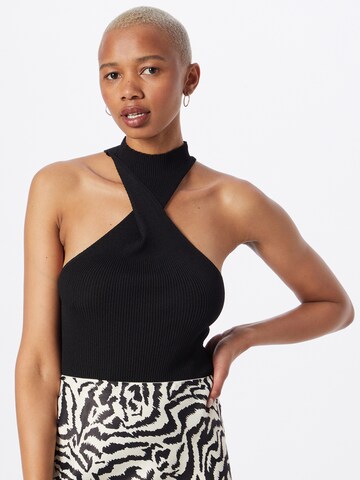 Warehouse Knitted Top in Black: front