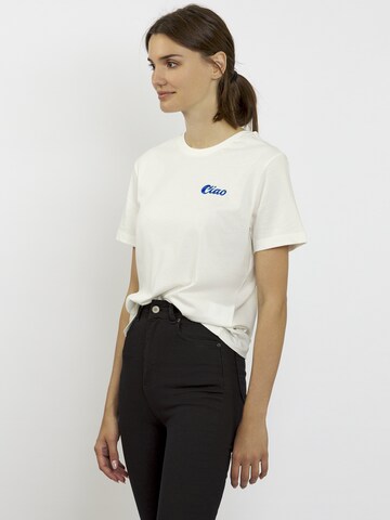 FRESHLIONS Oversized Shirt ' Ciao ' in White