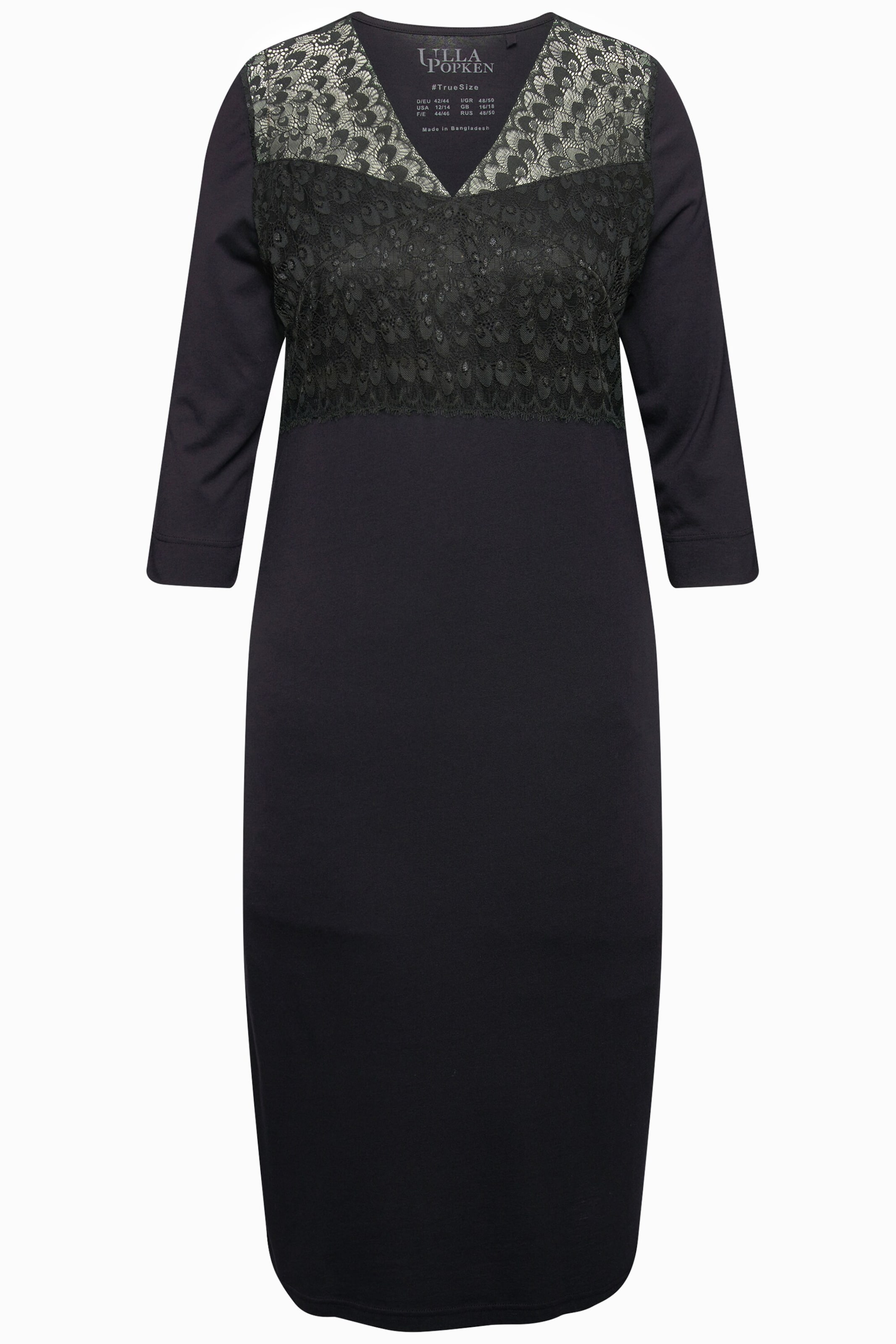 Ulla Popken Nachthemd in Zwart: voorkant