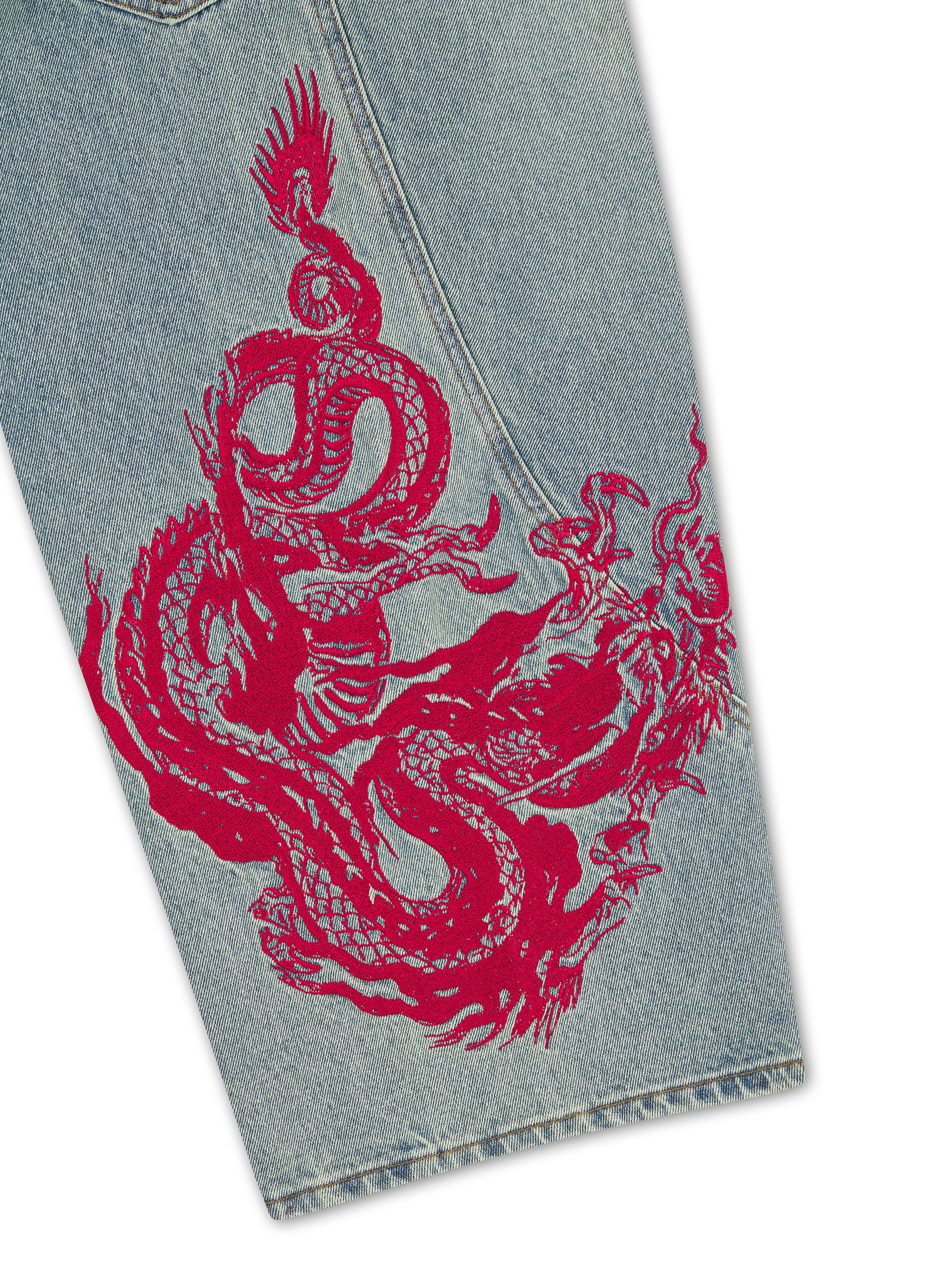 Ed Hardy Loosefit Jeans 'Dragon' i blå