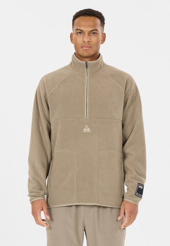 SOS Fleecepullover 'Munson' in Braun: Vorderseite