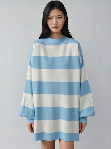 My fashion - Vestido de malha em azul: frente