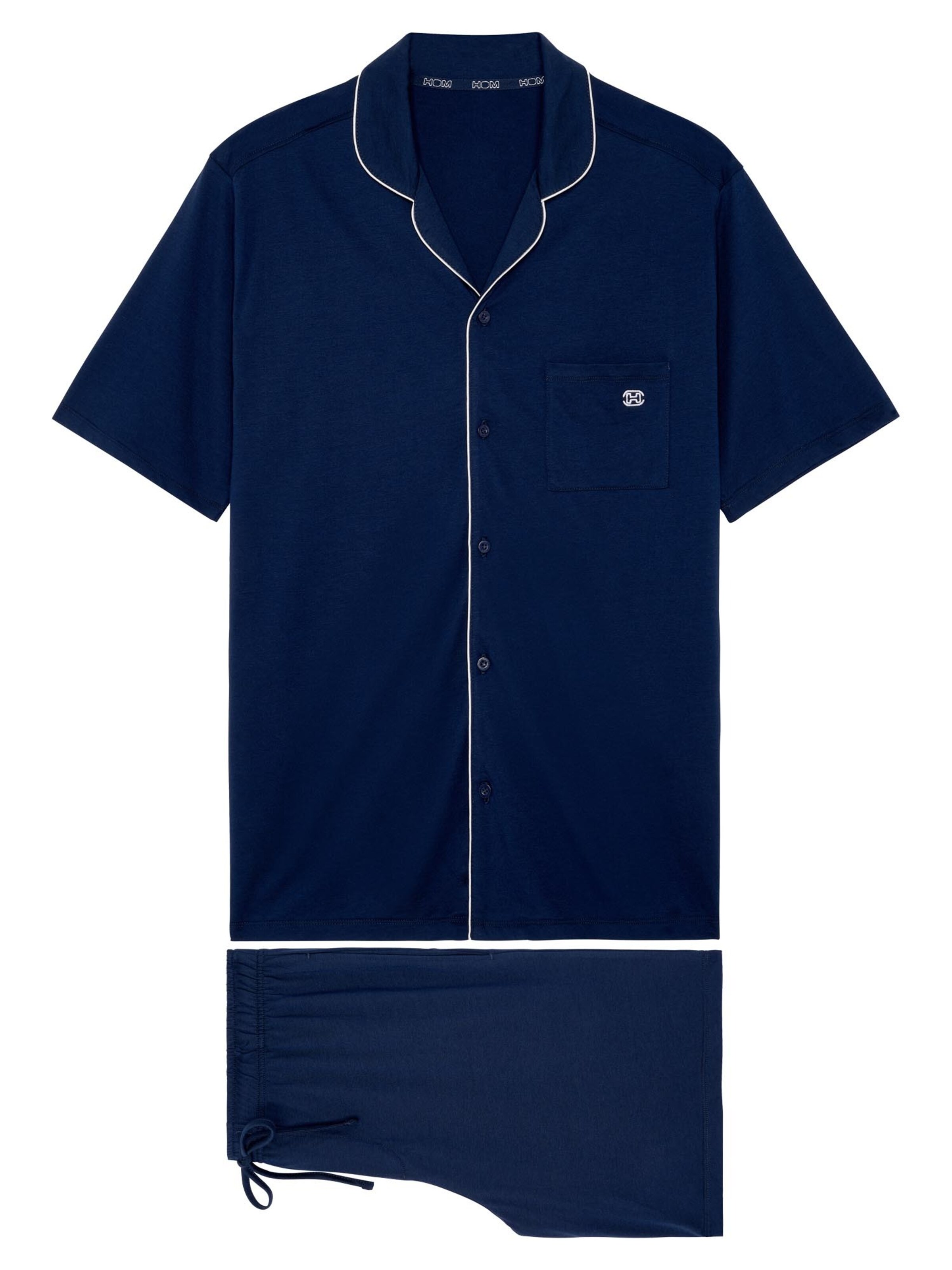 HOM Short Pajamas 'Rafael' in Blue: front