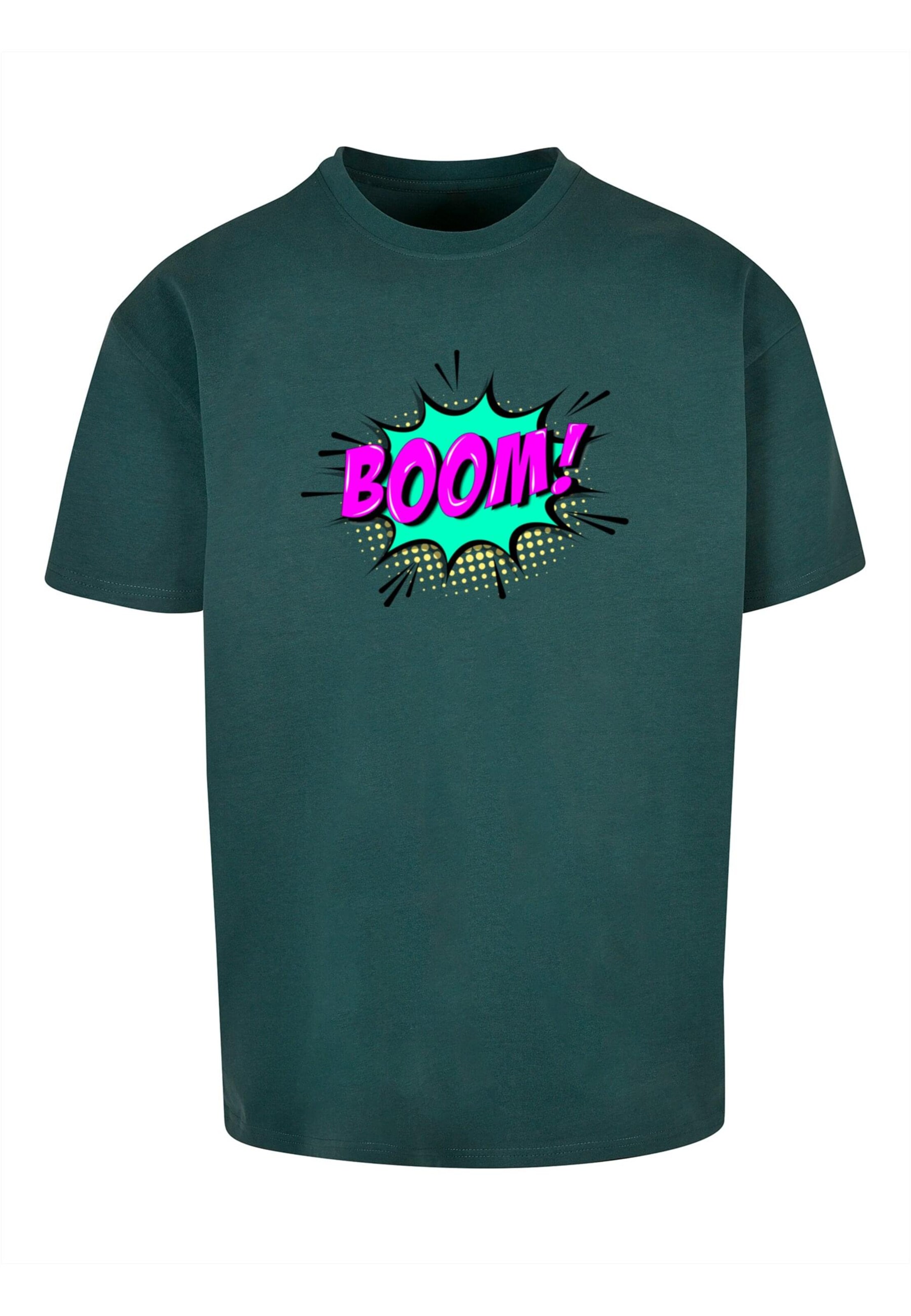 T-Shirt 'Boom Comic' Merchcode en vert : devant