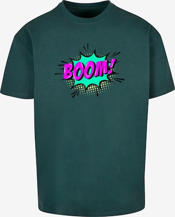 Merchcode T-Shirt 'Boom Comic' in Grün: predná strana