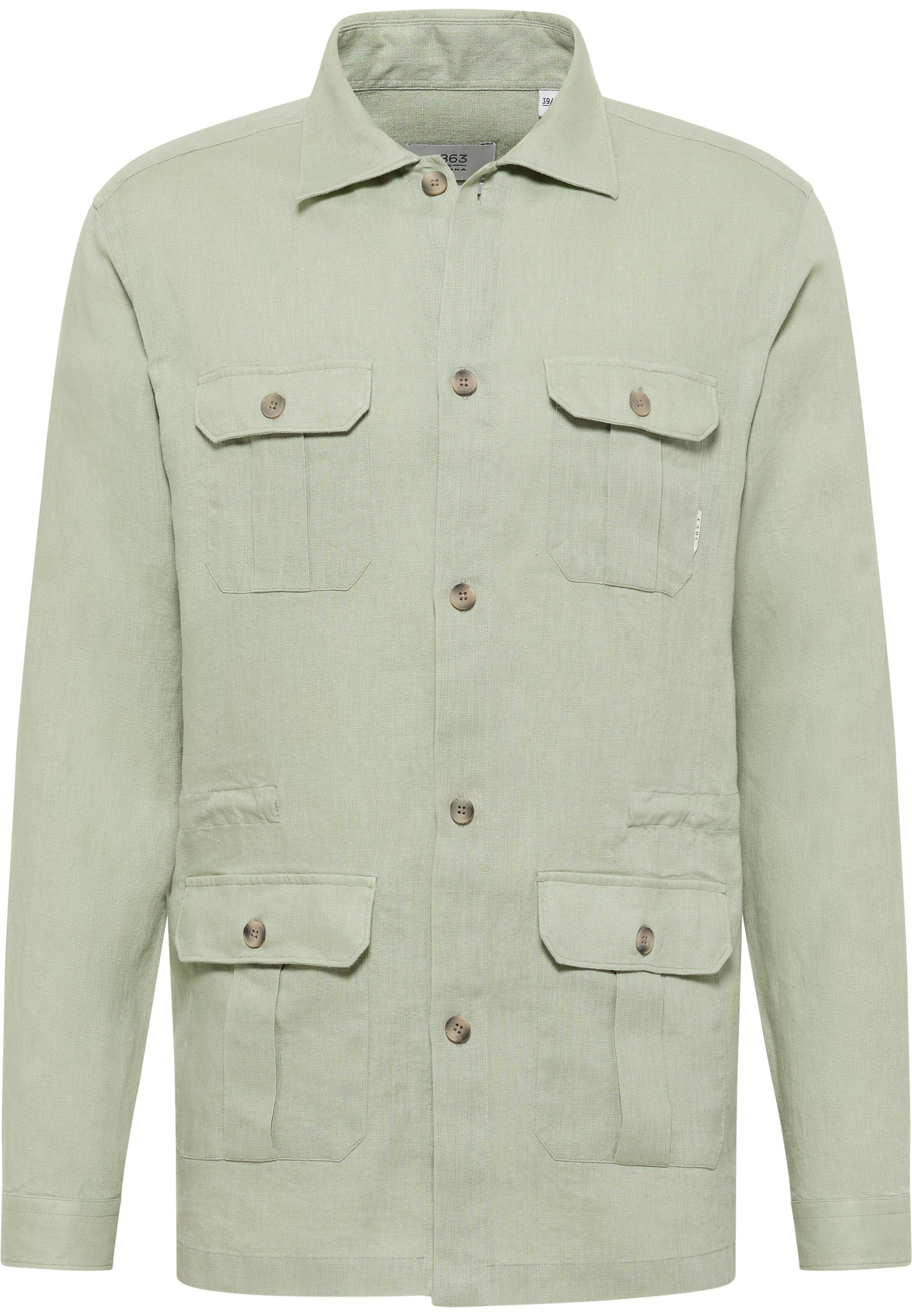 ETERNA Regular fit Overhemd in Groen: voorkant