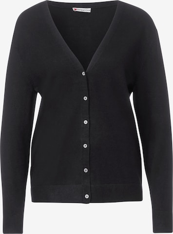 STREET ONE Knit Cardigan in Black: front