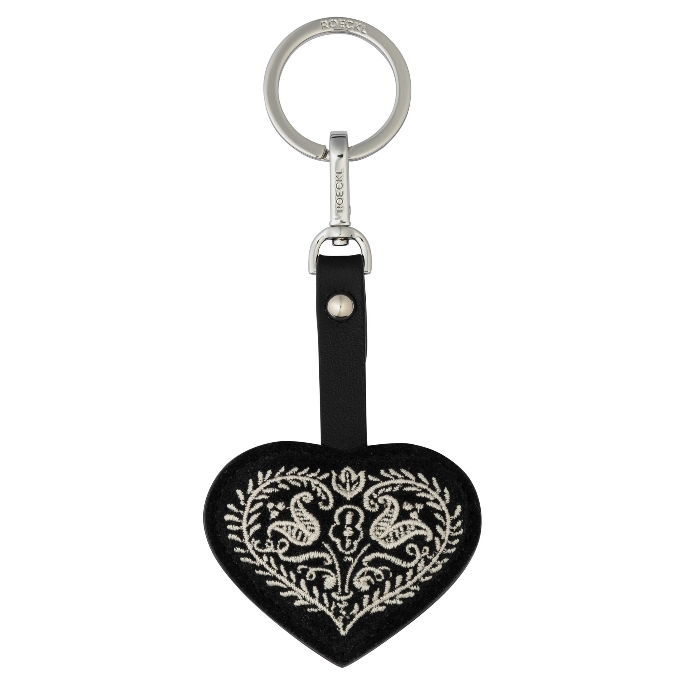 Porte-clés 'HERZBLATTL' Roeckl en noir : devant
