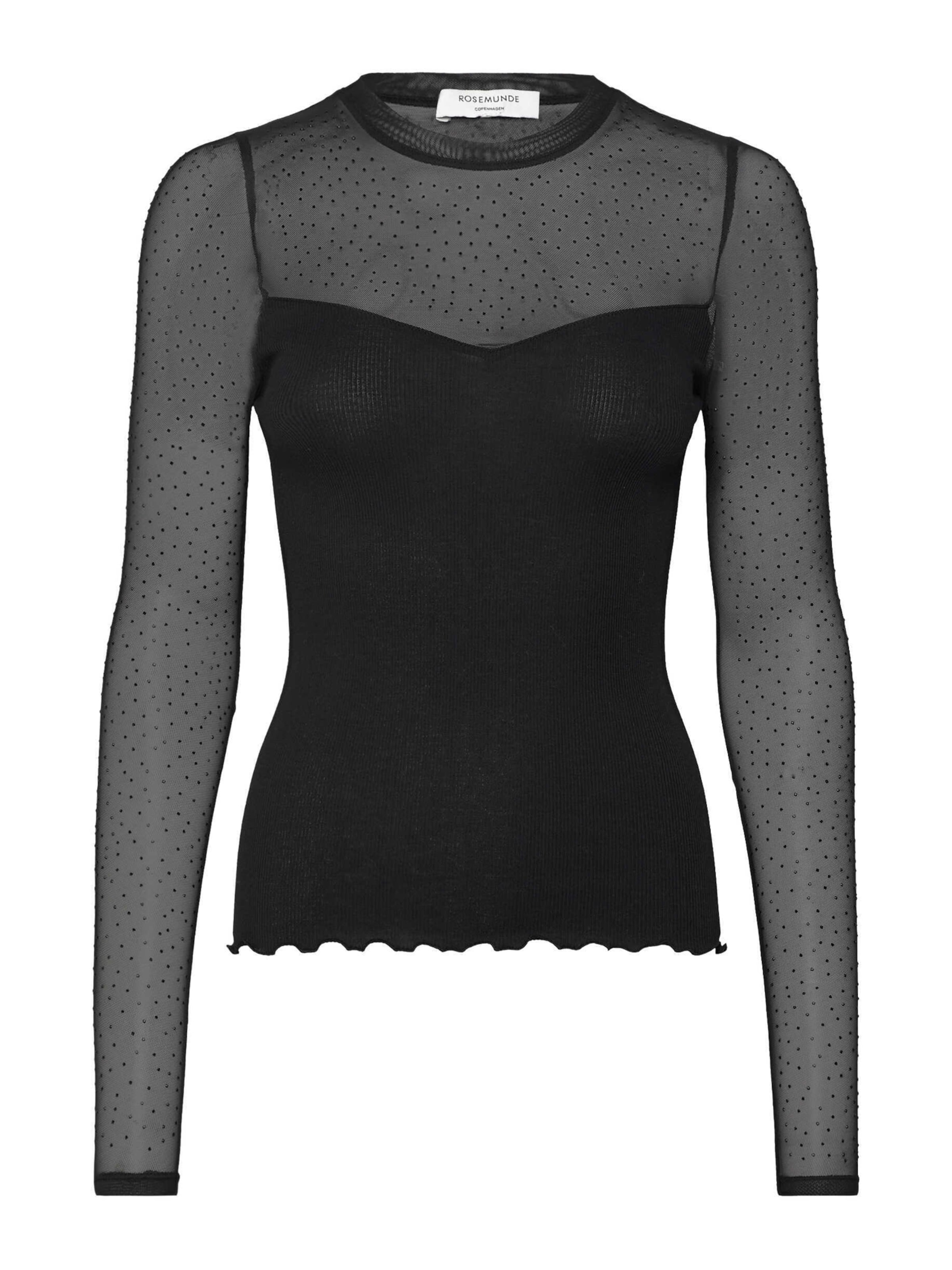 rosemunde - Camisa 'Bernadine' em preto: frente