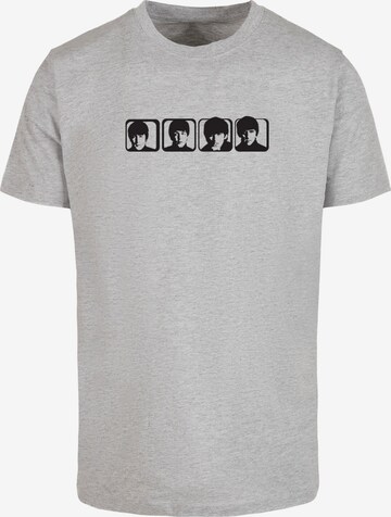 Merchcode Shirt 'Beatles - Four Heads 2' in Grijs: voorkant