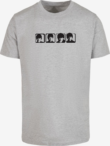 Merchcode T-Shirt 'Beatles - Four Heads 2' in Grau: predná strana