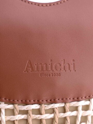 Amichi - Bolso de mano 'Bolso de mano para mujer Nacre de fibras naturales con cremallera' en beige