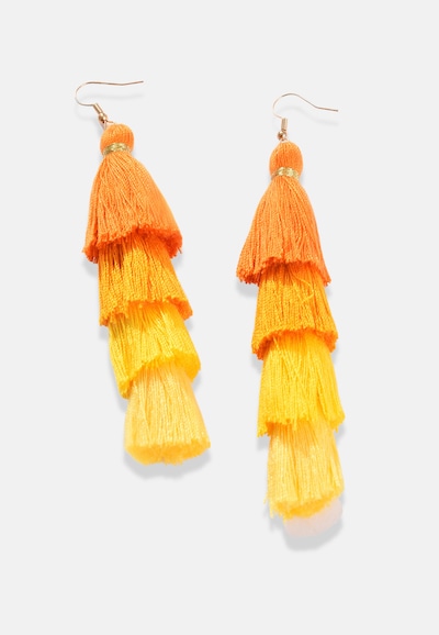 SOHI Boucles d'oreilles 'Ghusun' en jaune / or / orange clair, Vue avec produit