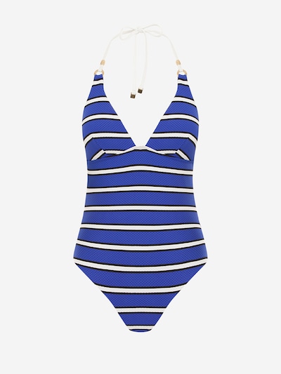 SEA LEVEL Maillot de bain 'Voyage' en M en bleu / noir / blanc, Vue avec produit