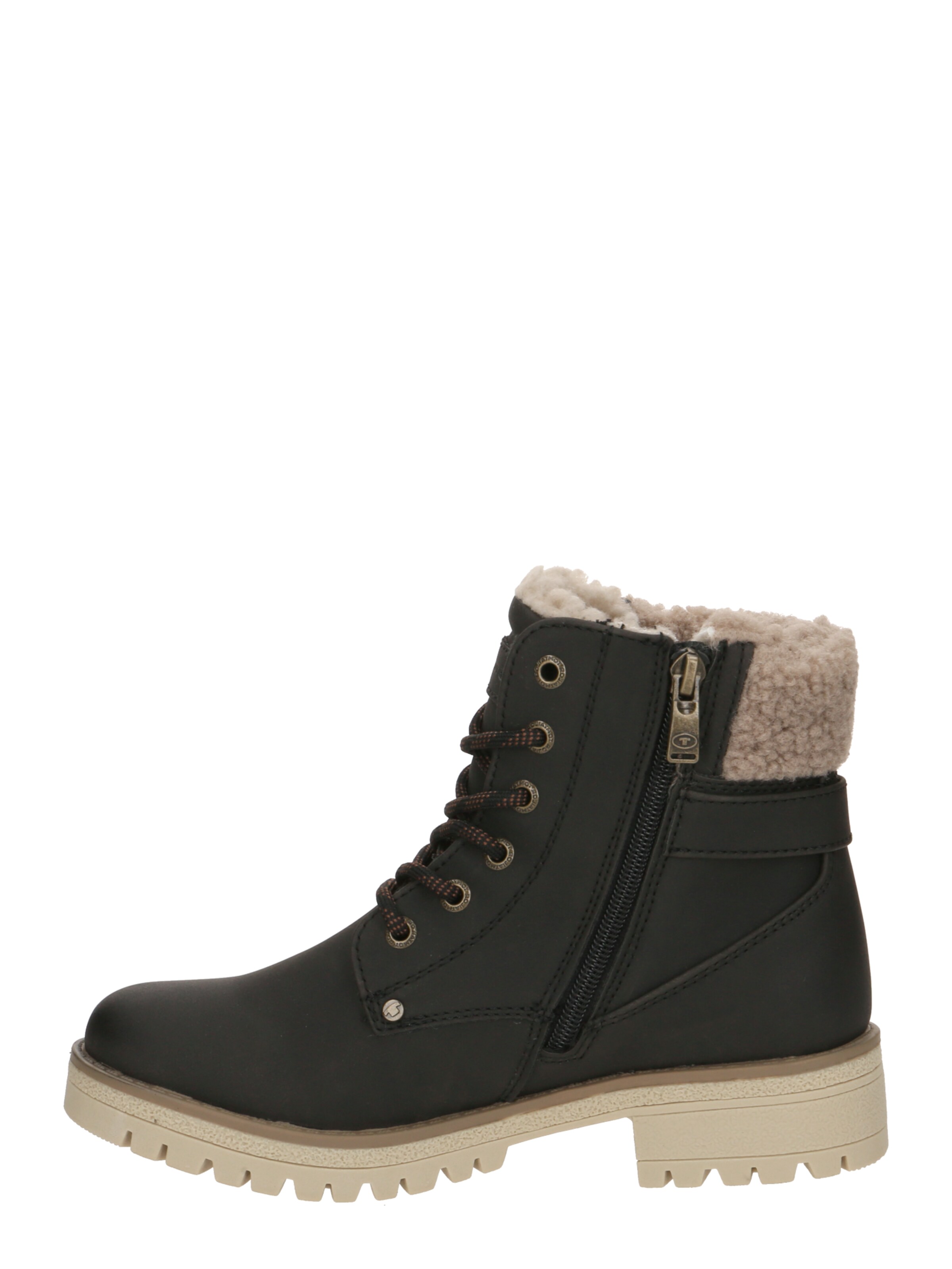 TOM TAILOR Ботинки на шнуровке в Черный