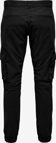 Only & Sons Tapered Cargo trousers 'Cam Stage' in Black