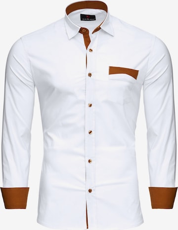 Reslad Slim fit Button Up Shirt 'RS7205' in White: front