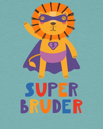 watabout.kids T-Shirt 'Löwe Superbruder' in Blau