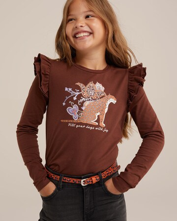 T-Shirt WE Fashion en marron : devant