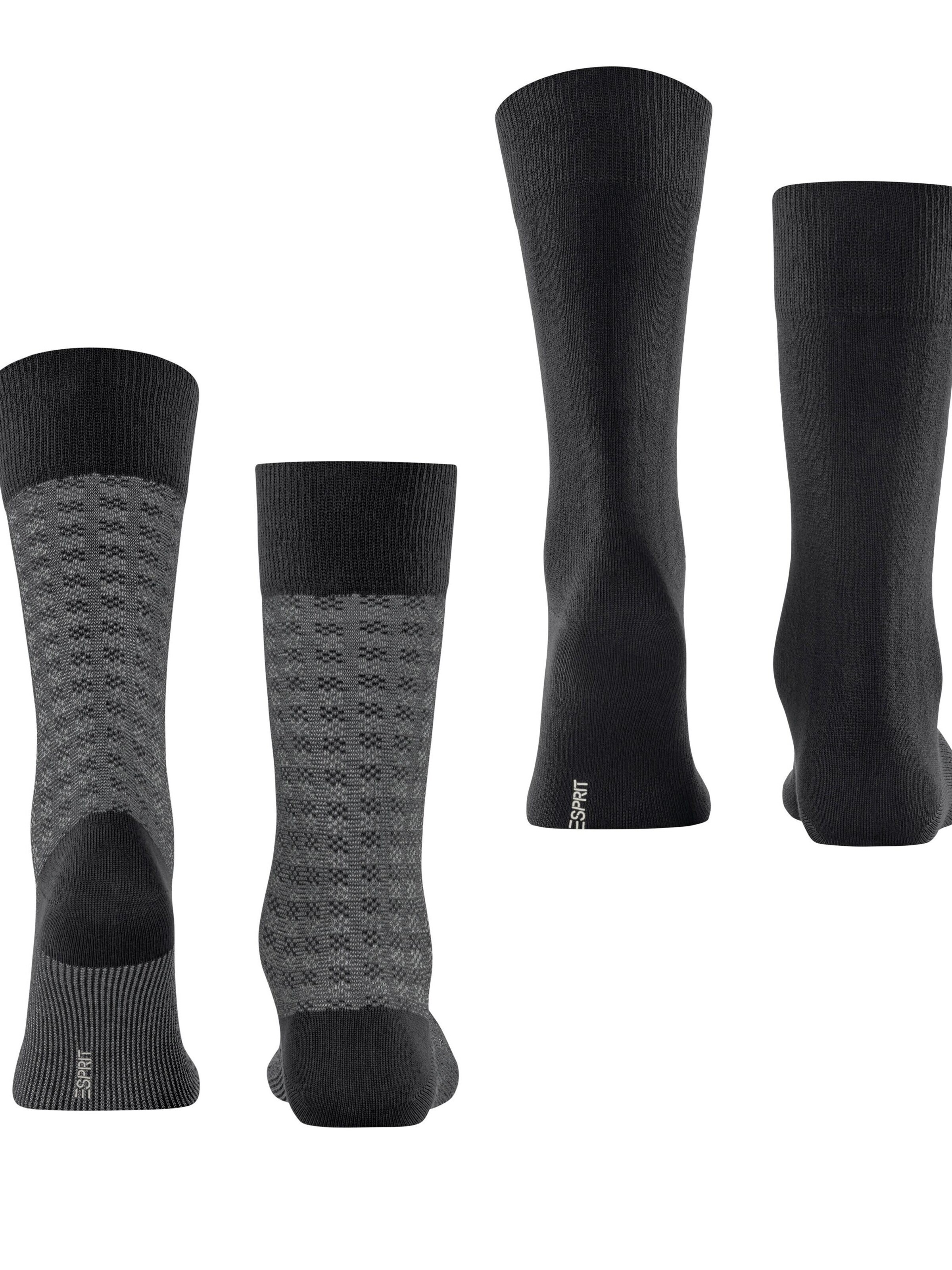 ESPRIT Socks 'Houndstooth 2-Pack' in Black