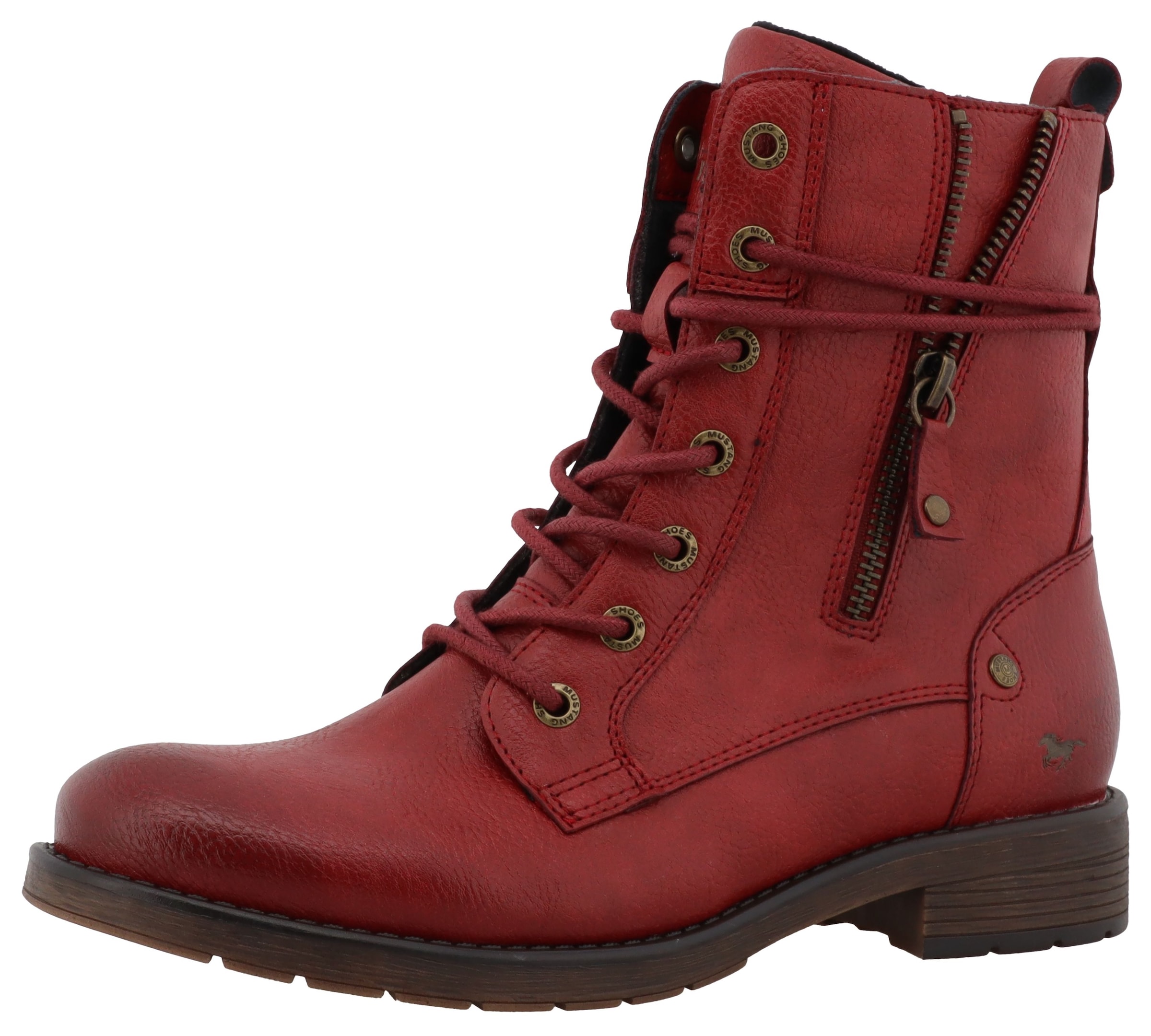 MUSTANG Lace-Up Ankle Boots in Red, Item view