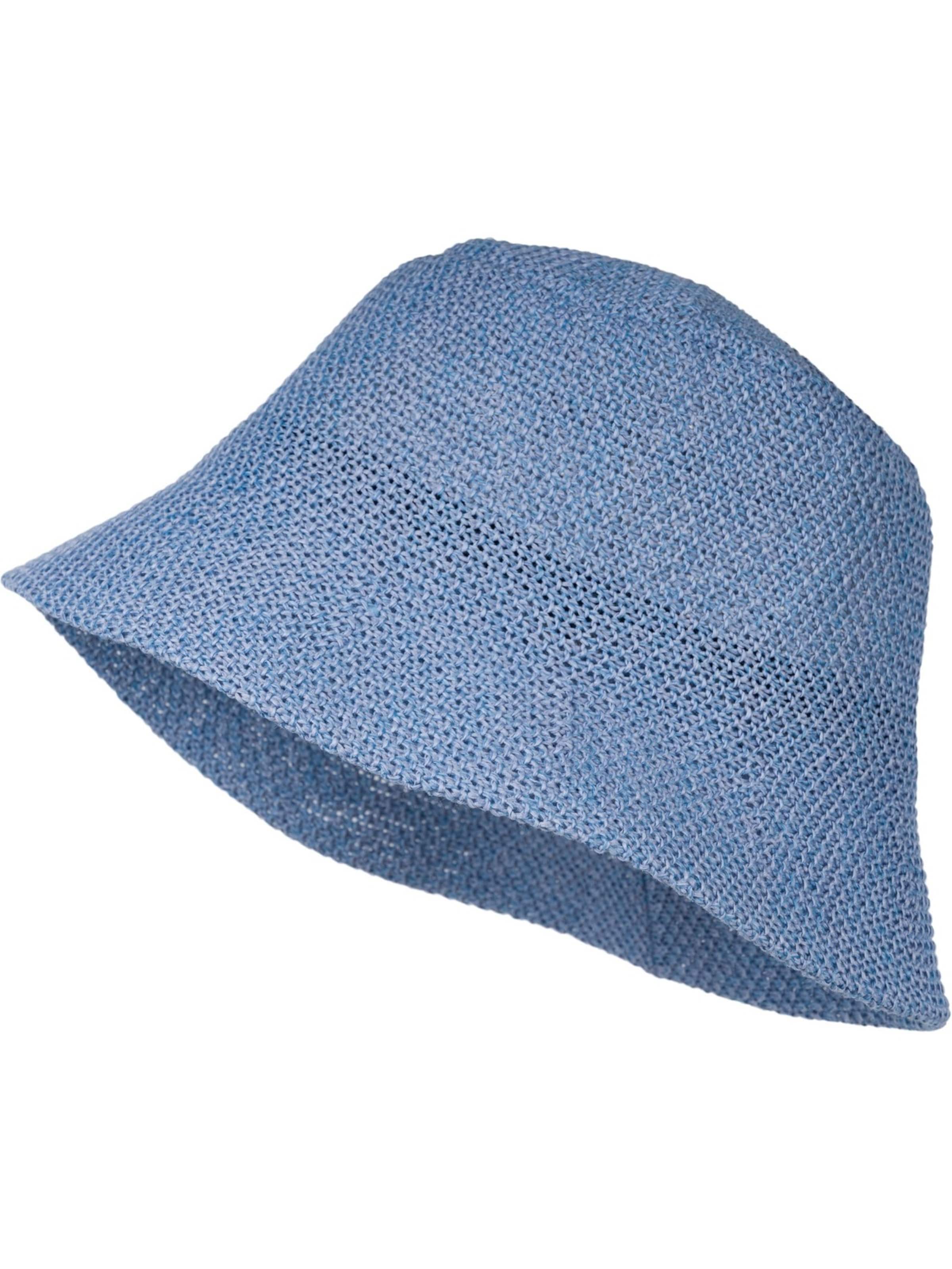 styleBREAKER Hut 'Fischerhut aus Papierstroh - Knautschhut'‌‌‌‌‌‌‌ in Blau: Vorderseite