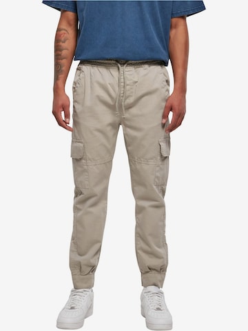 Effilé Pantalon cargo Urban Classics en gris : devant