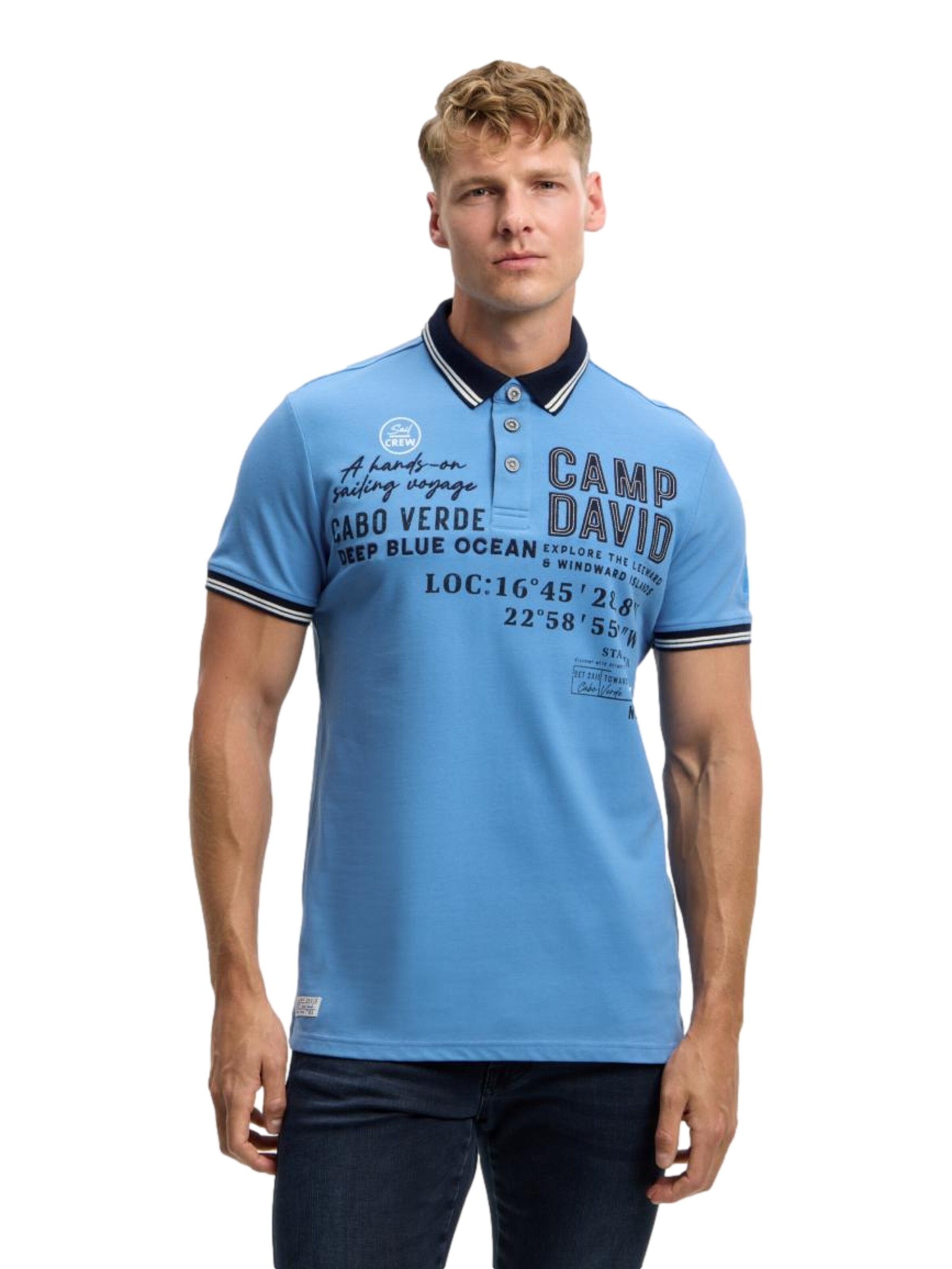 CAMP DAVID Poloshirt in Blau: Vorderseite