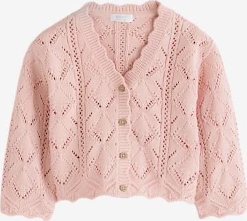 Next Neuletakki värissä vaaleanpunainen: etupuoli