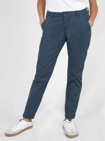Coupe slim Pantalon chino Le Temps Des Cerises en bleu : devant