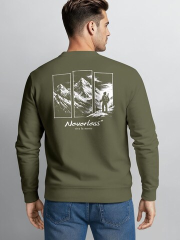 Neverless Sweatshirt 'viva la monte'‌‌‌‌‌‌‌ in Grün