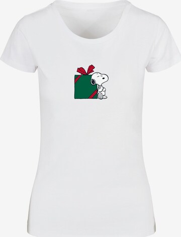 Merchcode Shirt 'Peanuts Big Present' in White: front