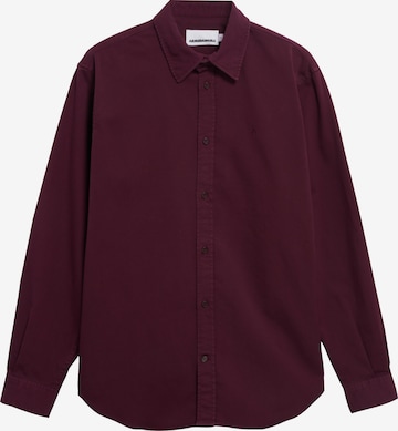 ARMEDANGELS Comfort fit Button Up Shirt 'GIAALO' in Red: front