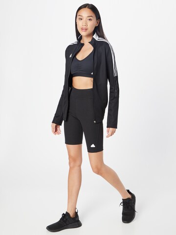 Skinny Pantalon de sport 'Rib Biker' ADIDAS SPORTSWEAR en noir