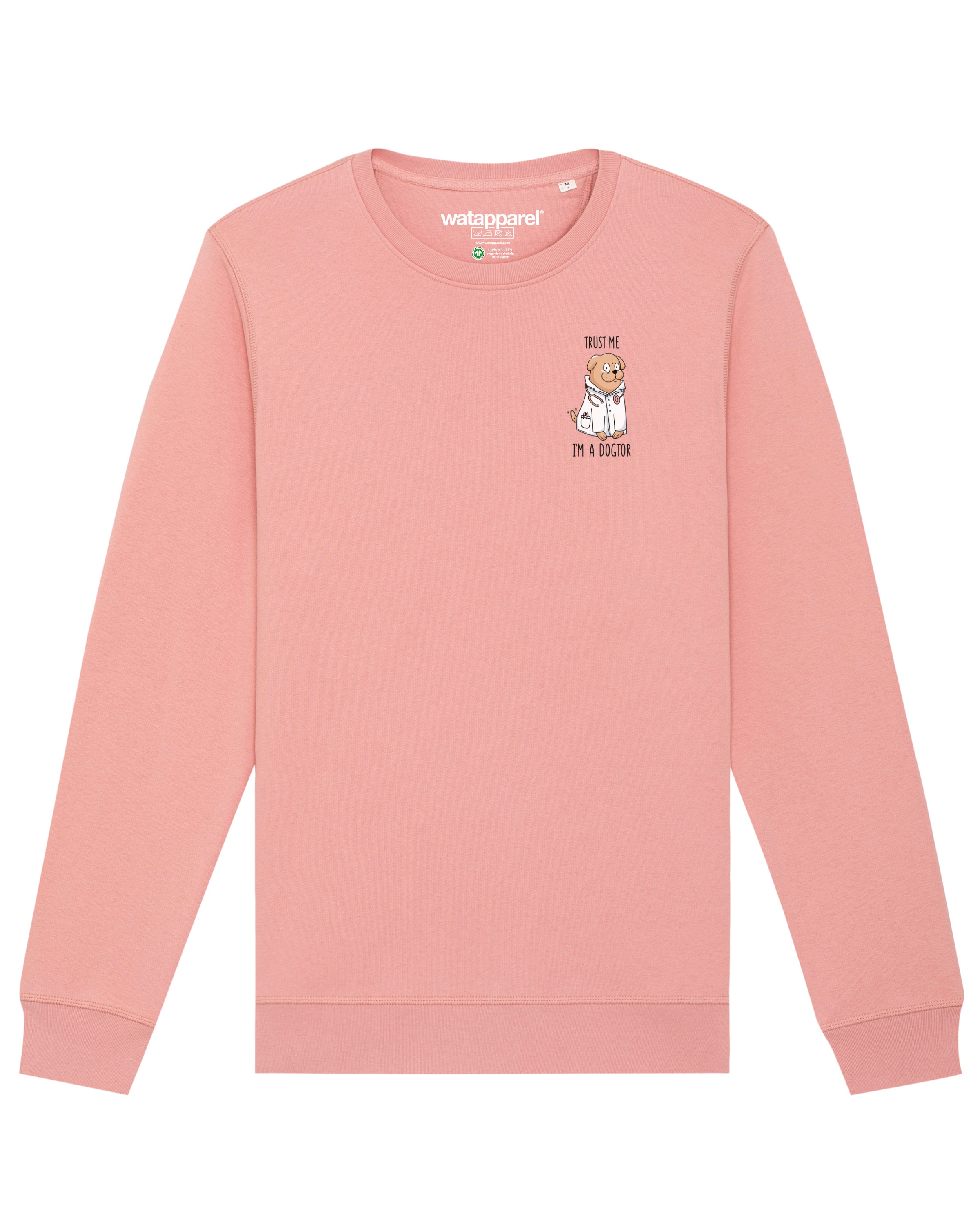 Watapparel Sweatshirt ' Dogtor ' in Pink: Vorderseite