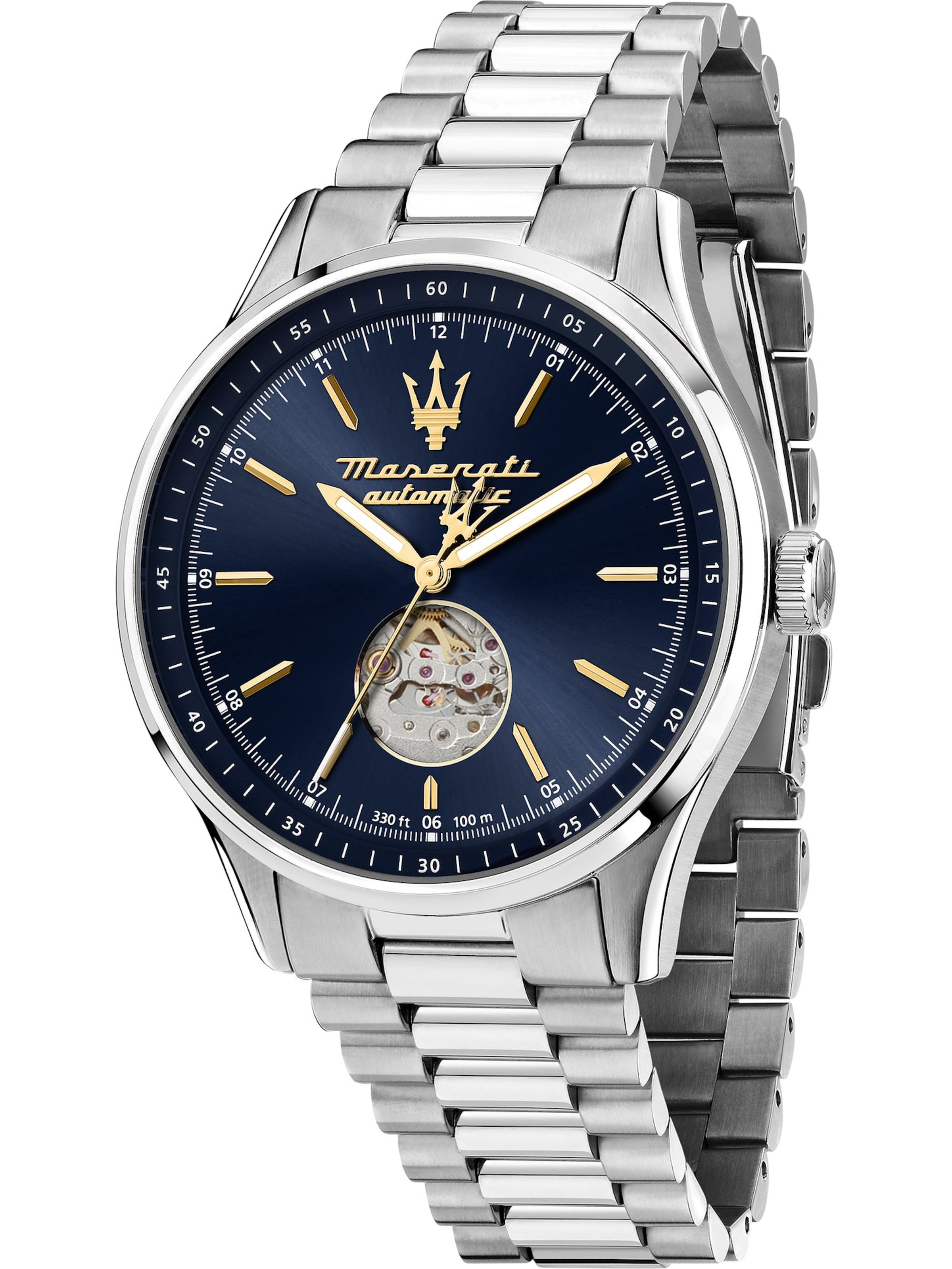 Maserati Analog Watch in Silver: front