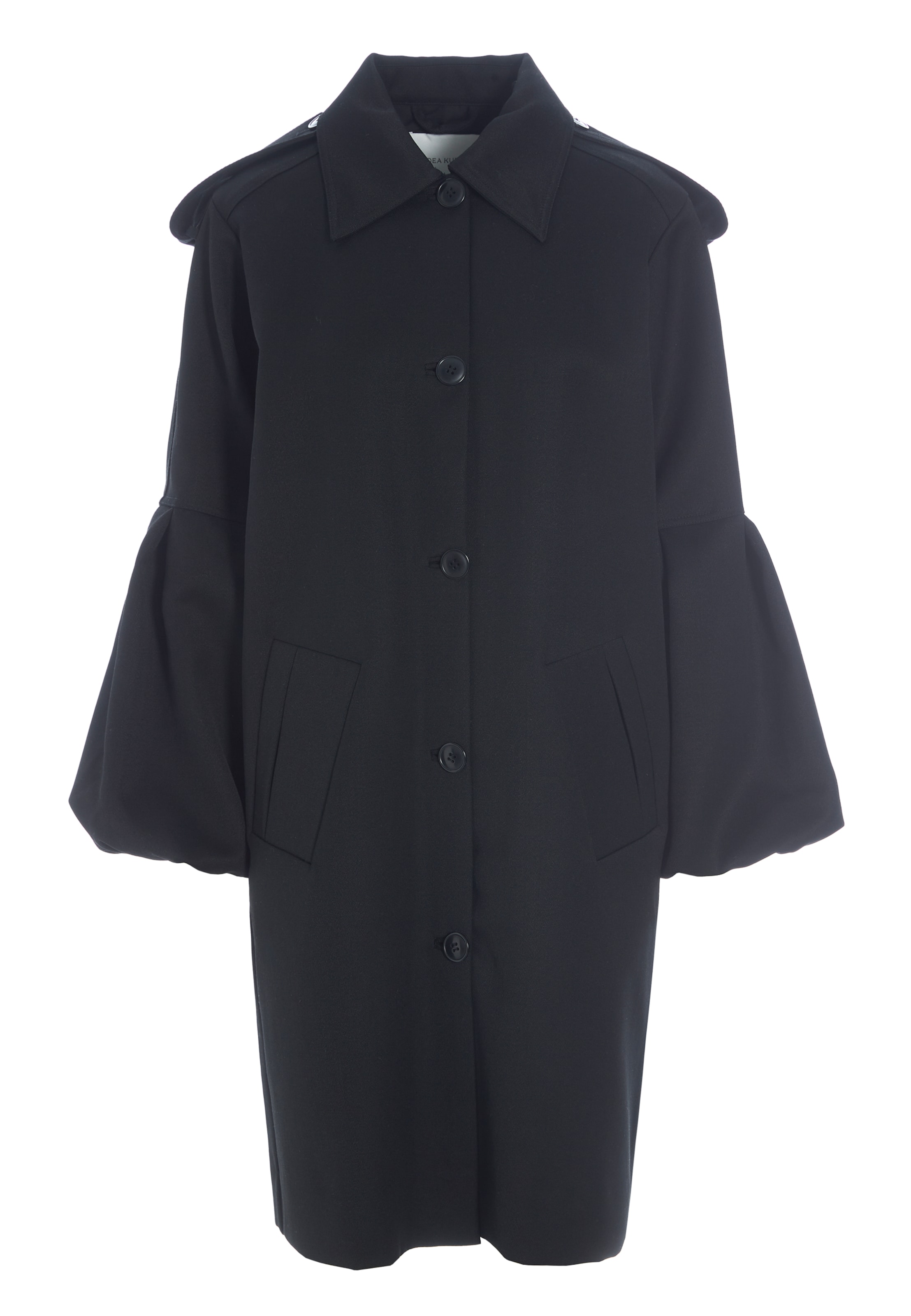 Dea Kudibal - Abrigo de entretiempo 'Tuccadea' en negro: frente