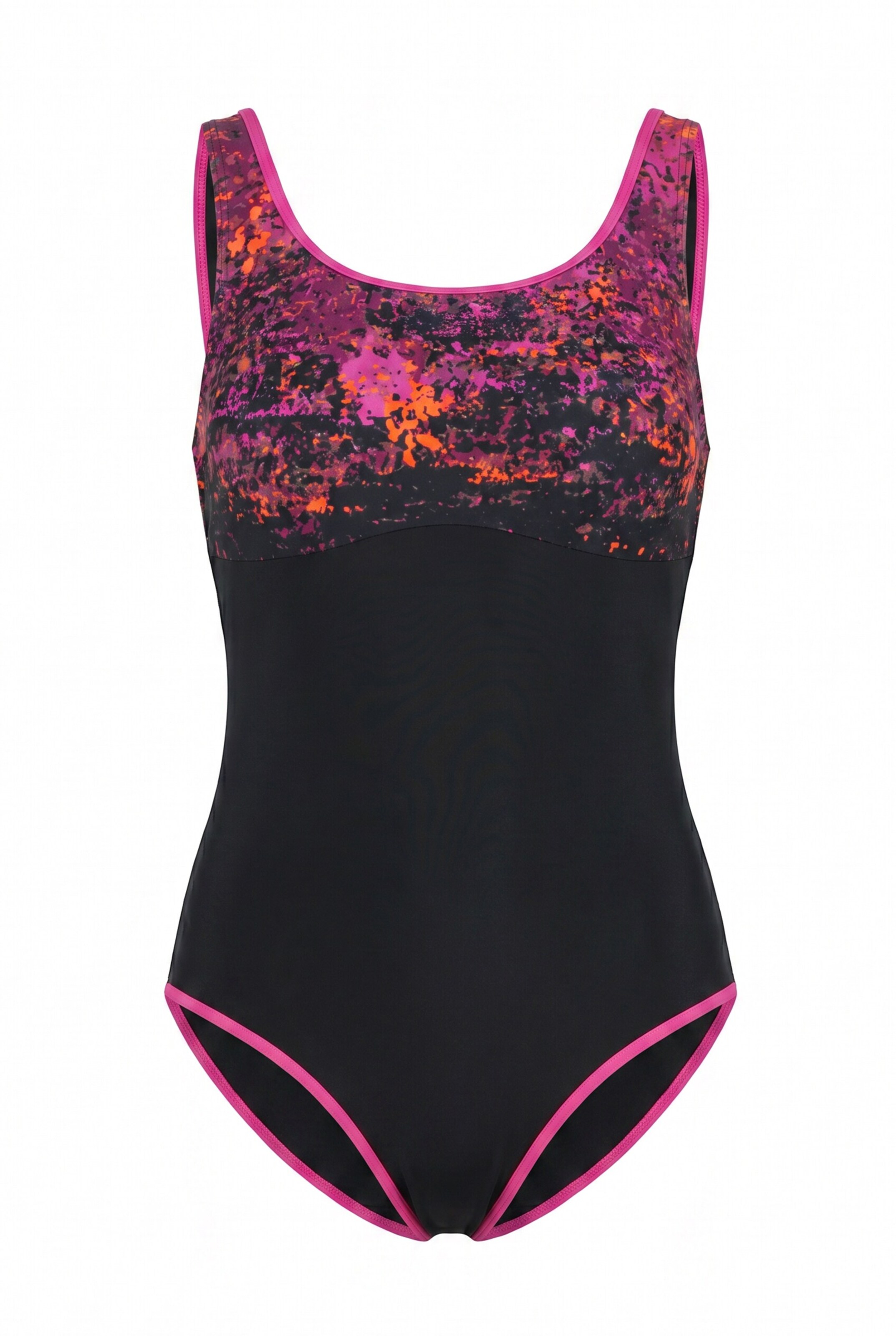 Ulla Popken Classic Swimsuit in Pink: front