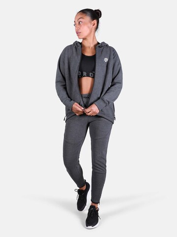MOROTAI Athletic Zip-Up Hoodie 'COMFY PERFORMANCE' in Grey