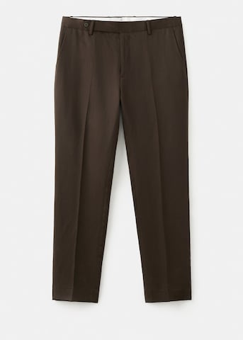 MANGO MAN Slim fit Pleated Pants 'Gonzalo' in Brown