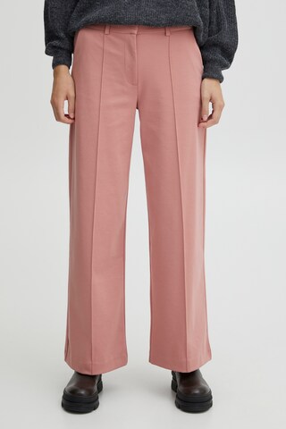 ICHI Wide Leg Bügelfaltenhose 'KATE' in Pink: predná strana