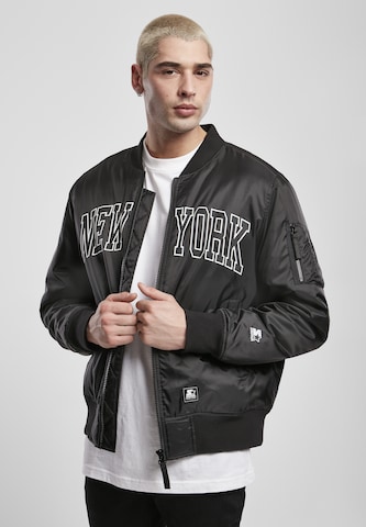 Starter Black Label Between-Season Jacket 'New York' in Black: front