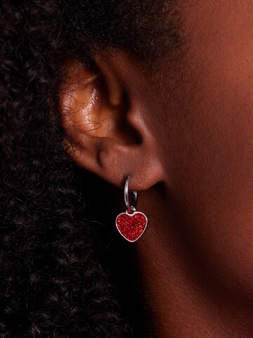 Lucardi Ohrringe in Rot: Vorderseite