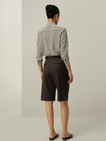 Lilysilk Blouse 'Gestreiftes Seidenbluse' in Beige