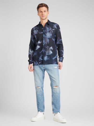 River Island Regular fit Button Up Shirt in Blue