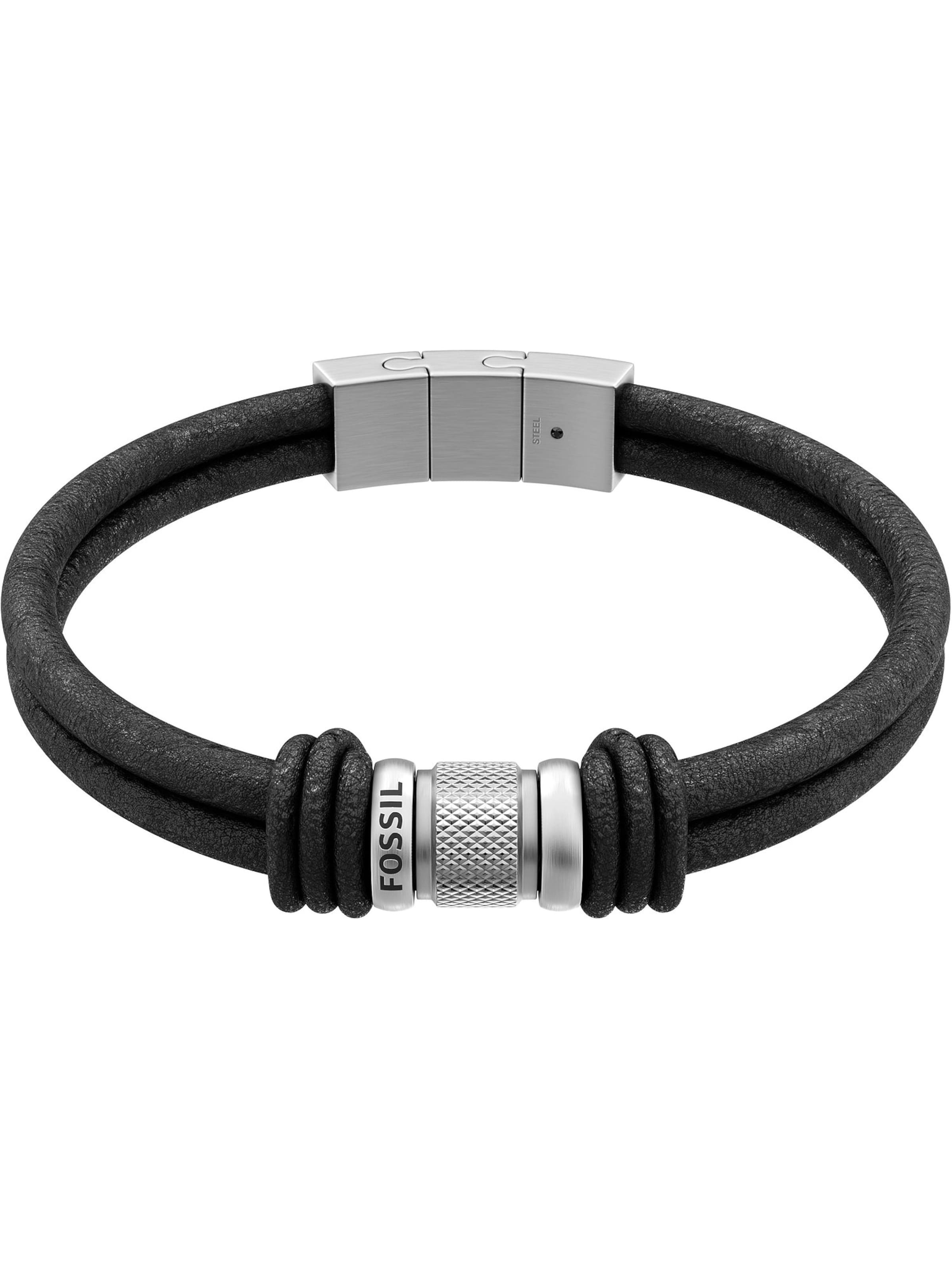 Bracelet FOSSIL en noir : devant