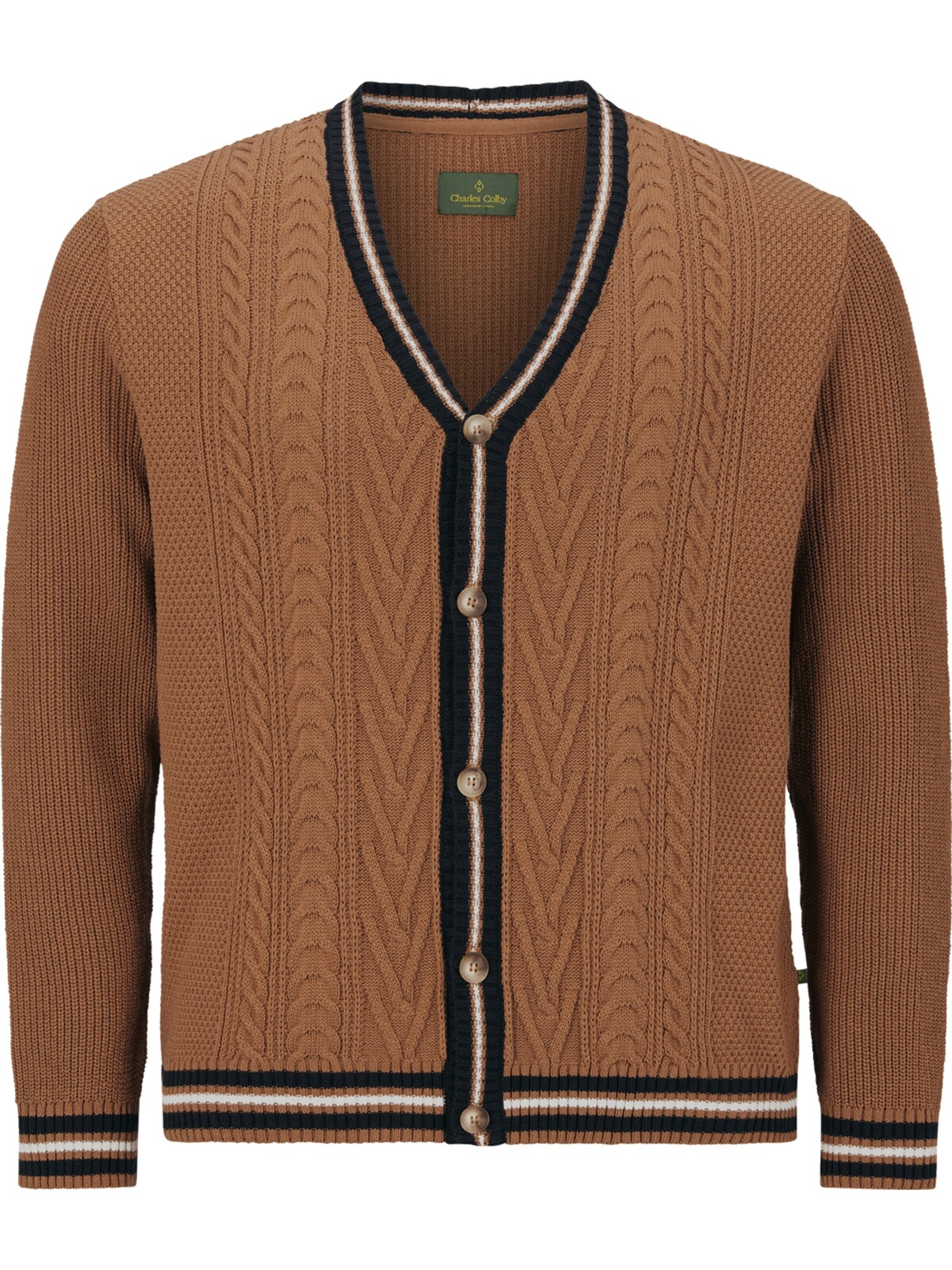 Charles Colby Strickjacke ' Duke Starks ' in Braun: Vorderseite
