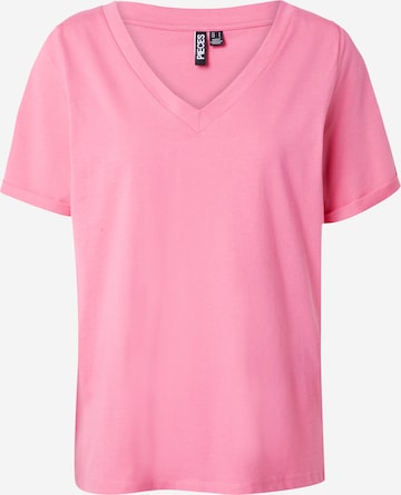 PIECES Тениска 'RIA' в розово: отпред