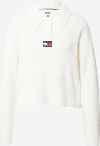 Pull-over Tommy Jeans en beige : devant